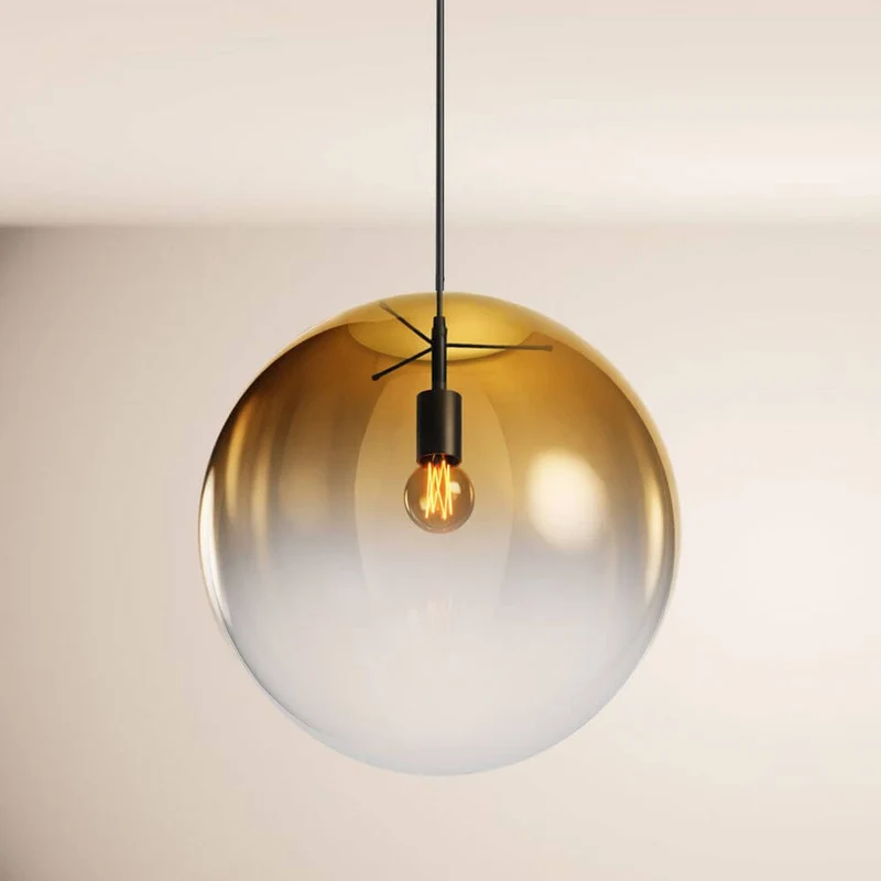s.luce Orb Glaskugel Hängelampe 150cm Aufhängung Schwarz