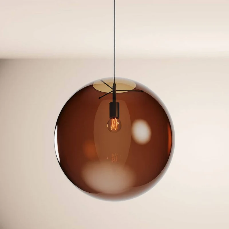 s.luce Orb Glaskugel Hängelampe 150cm Aufhängung Schwarz