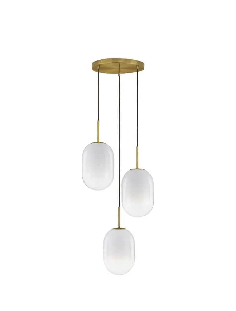Chrysi Pendelleuchte 3-flammig Ø 43cm Gold, Weiß