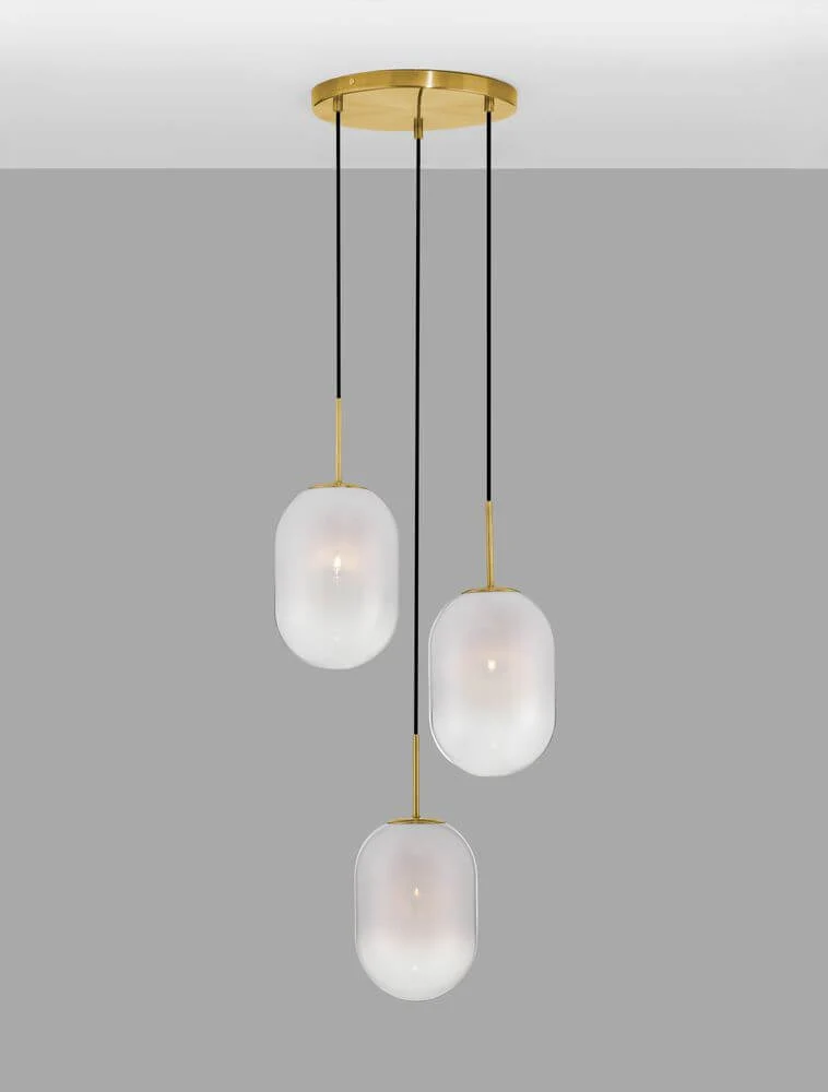 Chrysi Pendelleuchte 3-flammig Ø 43cm Gold, Weiß