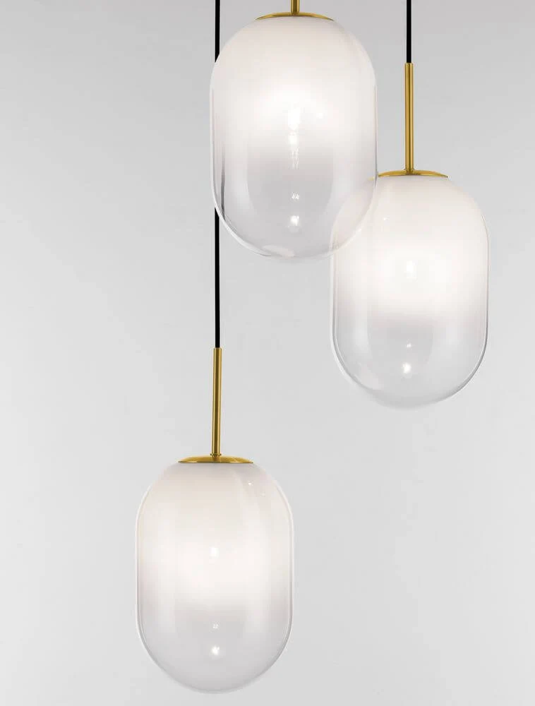 Chrysi Pendelleuchte 3-flammig Ø 43cm Gold, Weiß