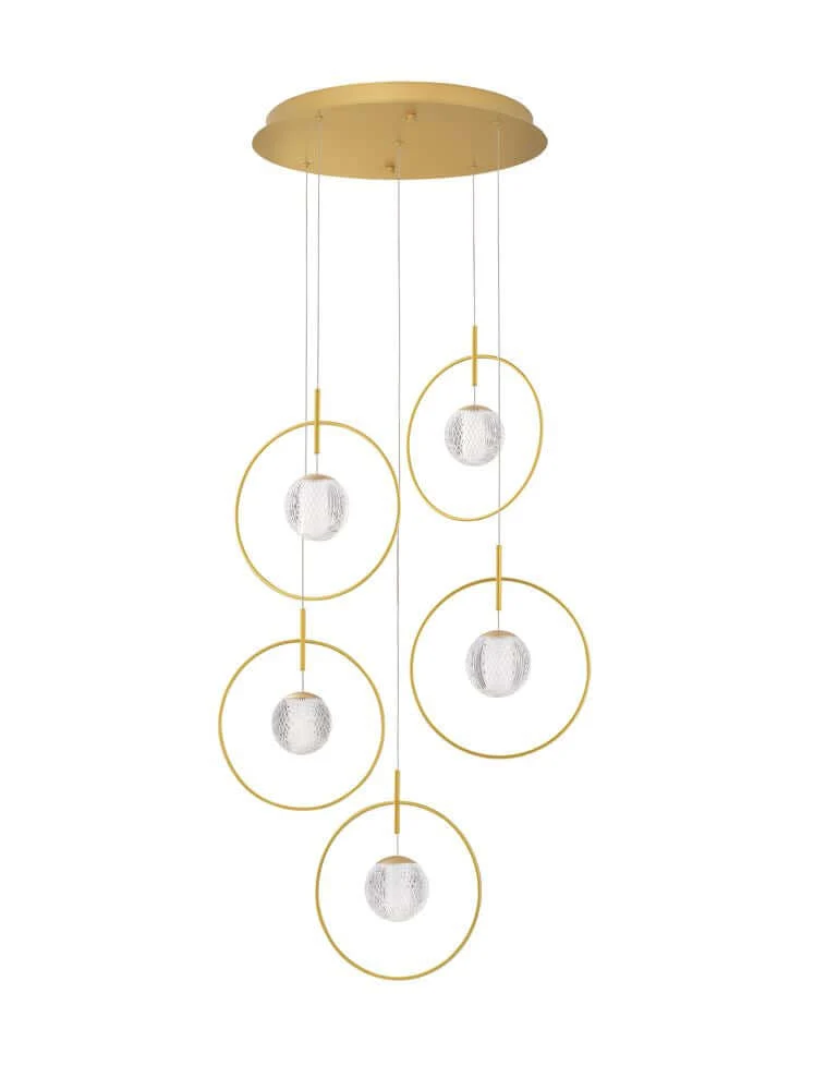 Atos LED Pendelleuchte Ø 52,5cm 5-flammig Gold 3000K