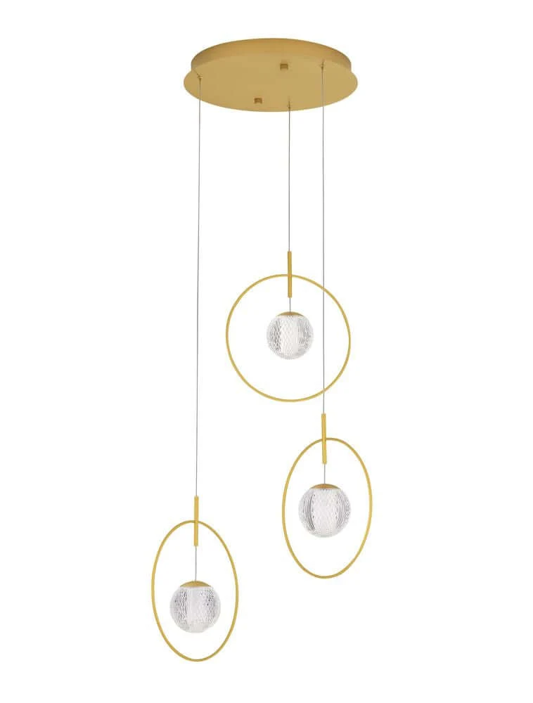 Atos LED Pendelleuchte Ø 40cm 3-flammig Gold 3000K