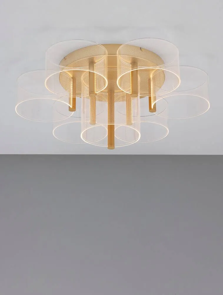 Gatlin LED Deckenleuchte 7-flammig Ø 68cm 3000K Messing-Gold