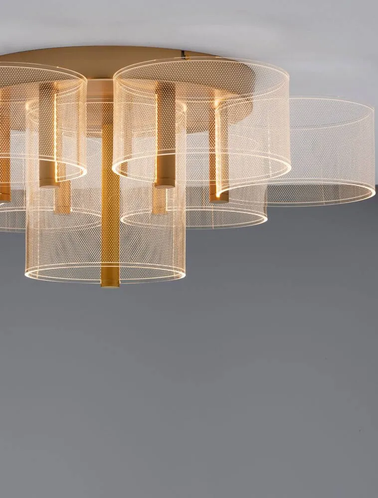 Gatlin LED Deckenleuchte 7-flammig Ø 68cm 3000K Messing-Gold