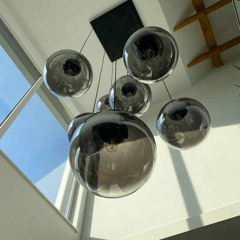 s.luce Orb Glaskugel Galerieleuchte 500cm Aufhängung Schwarz