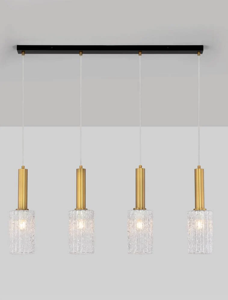 Certa Pendelleuchte 4-flammig Schwarz, Gold