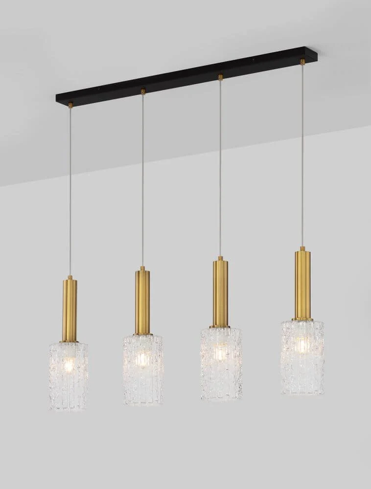Certa Pendelleuchte 4-flammig Schwarz, Gold