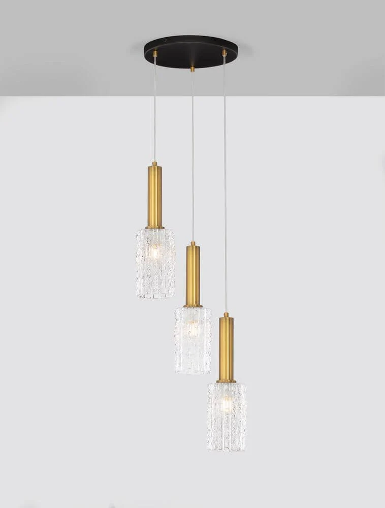 Certa Pendelleuchte 3-flammig Ø 30cm Schwarz, Gold
