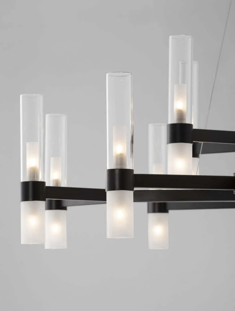 Century Pendelleuchte 30-flammig Ø 120cm Schwarz, Transparent