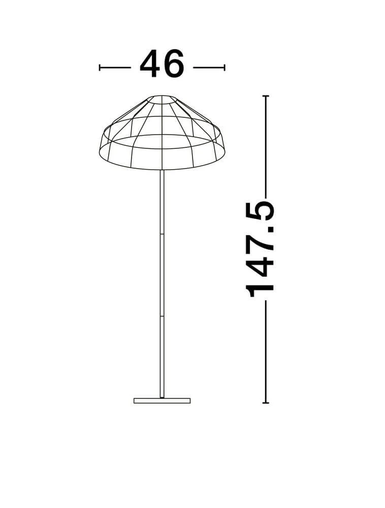 Caro Stehlampe Schwarz, Braun