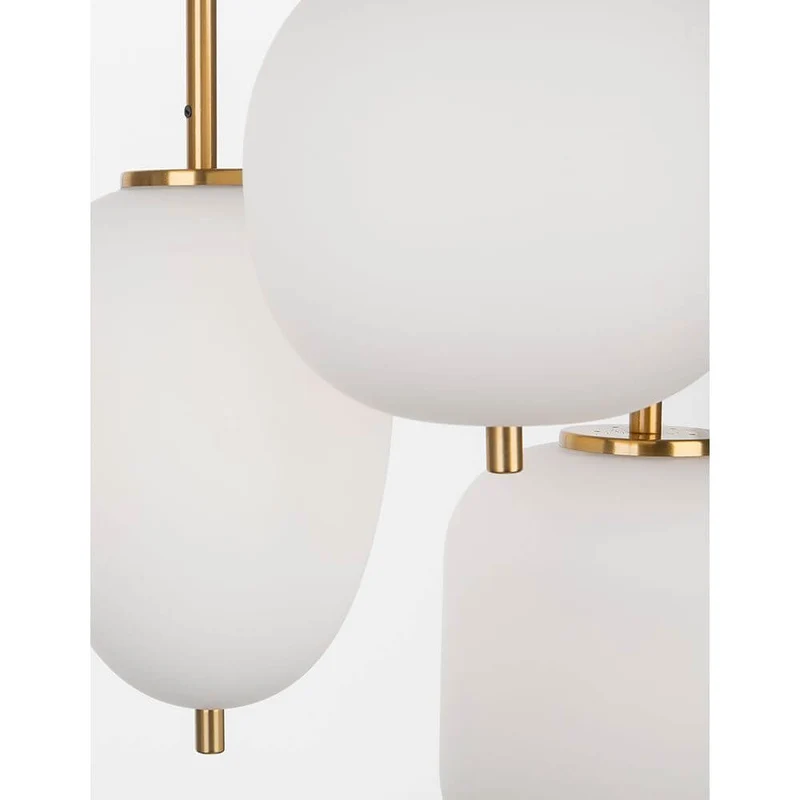 Nova Luce Lato Hängelampe 3-flammig Antik-Gold, Weiß