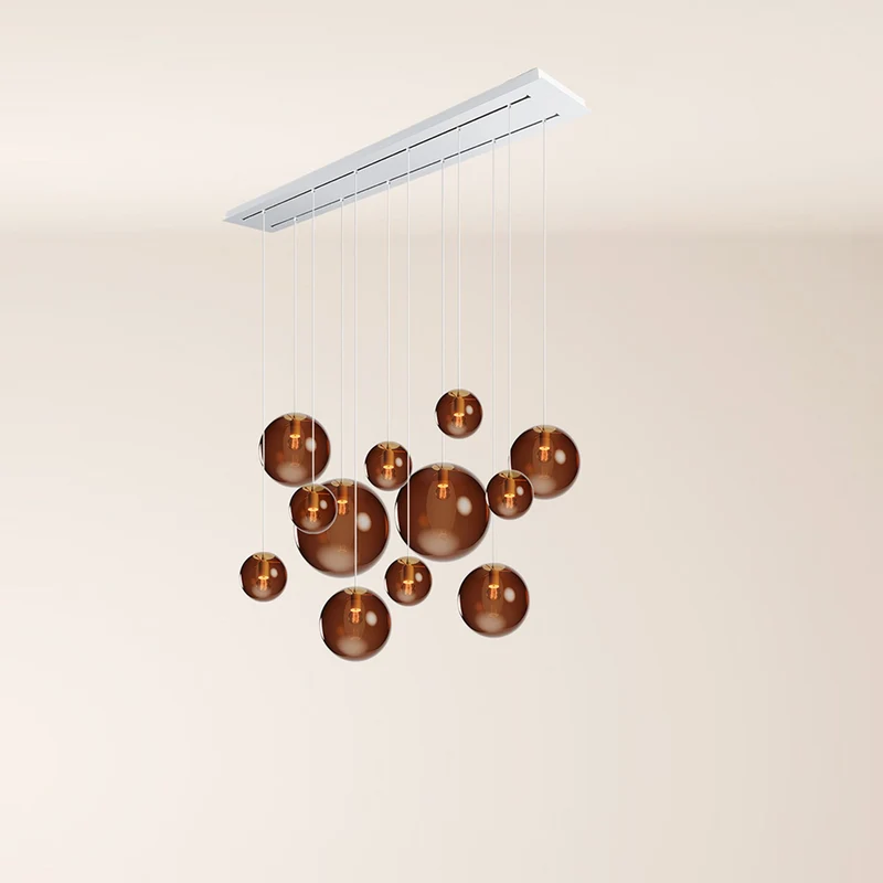 s.luce Orb Esszimmerlampe 12-flammig 160cm 2-reihig
