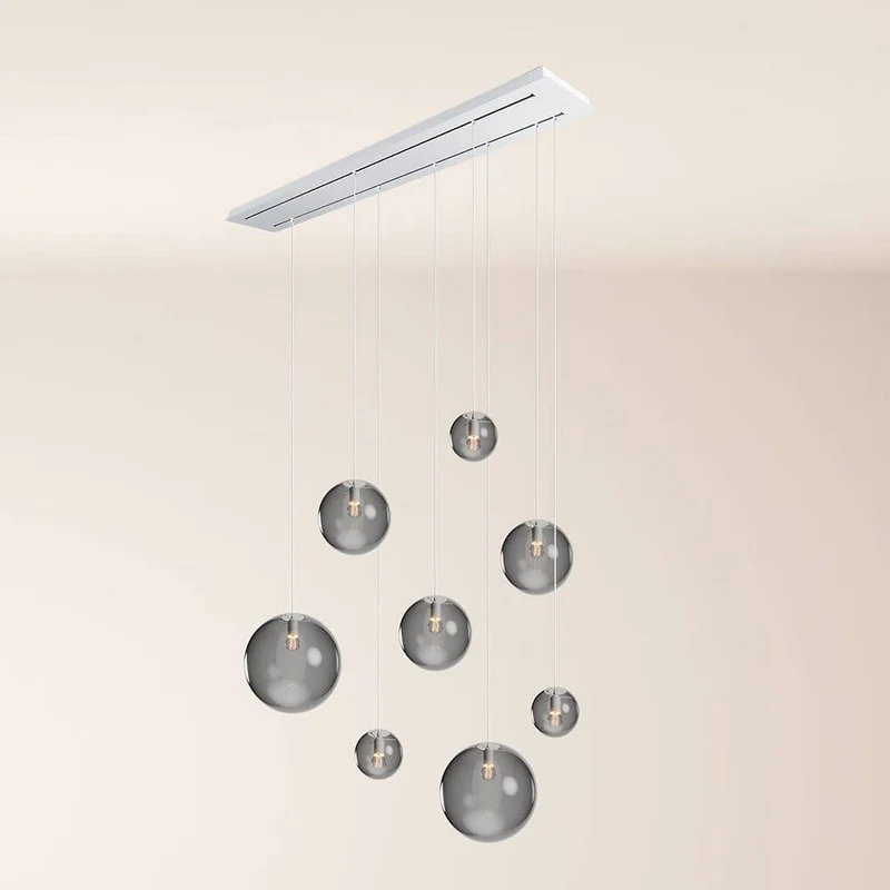 s.luce Orb Esstischleuchte 8-flammig 160cm 2-reihig