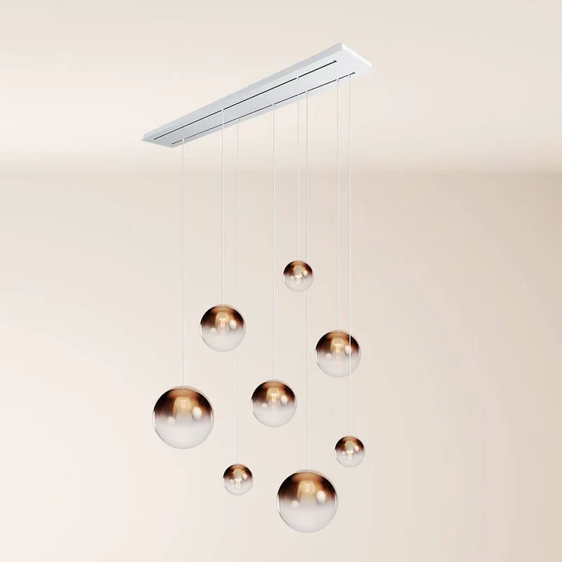 s.luce Orb Esstischleuchte 8-flammig 160cm 2-reihig