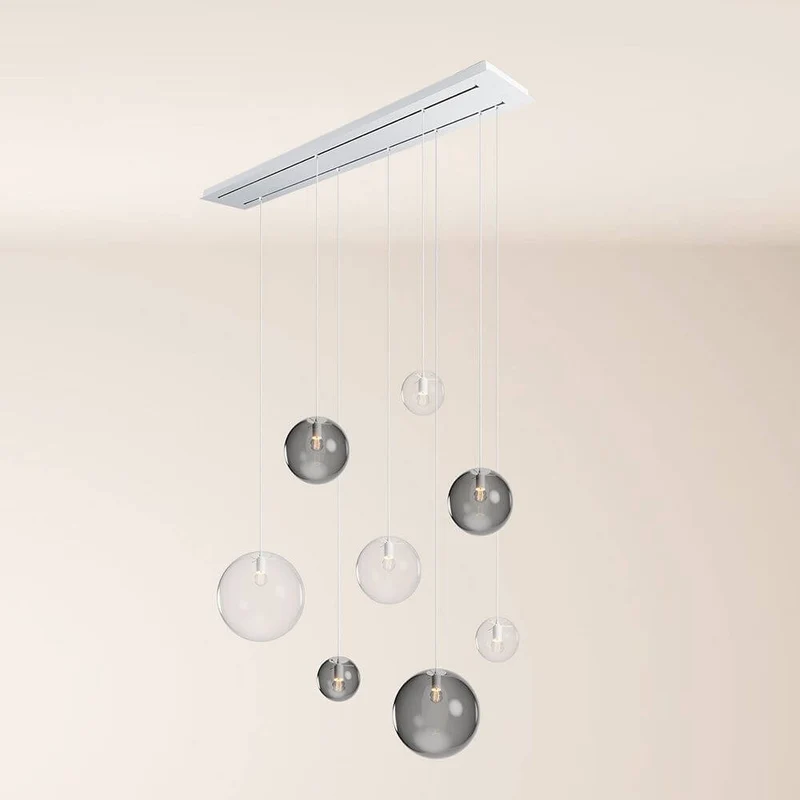 s.luce Orb Esstischleuchte 8-flammig 160cm 2-reihig