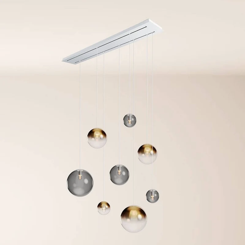 s.luce Orb Esstischleuchte 8-flammig 160cm 2-reihig