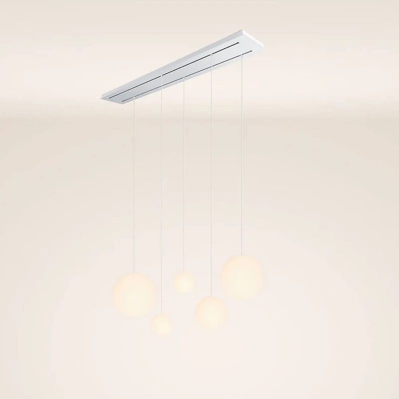 s.luce Orb 5-flammige Esstischlampe 2-reihig 160cm