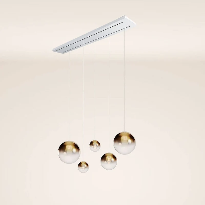 s.luce Orb 5-flammige Esstischlampe 2-reihig 160cm