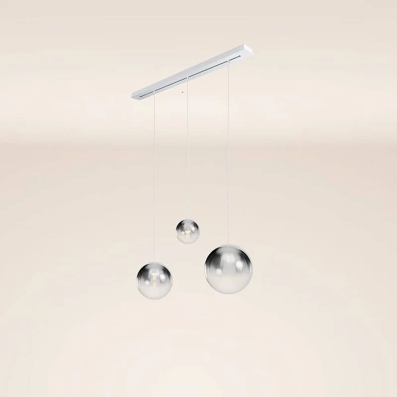 s.luce Orb Esstisch-Hängelampe 3-flammig 120cm Ø 20/30/40