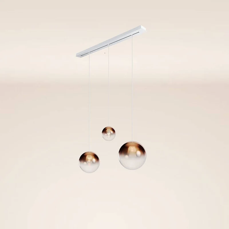 s.luce Orb Esstisch-Hängelampe 3-flammig 120cm Ø 20/30/40