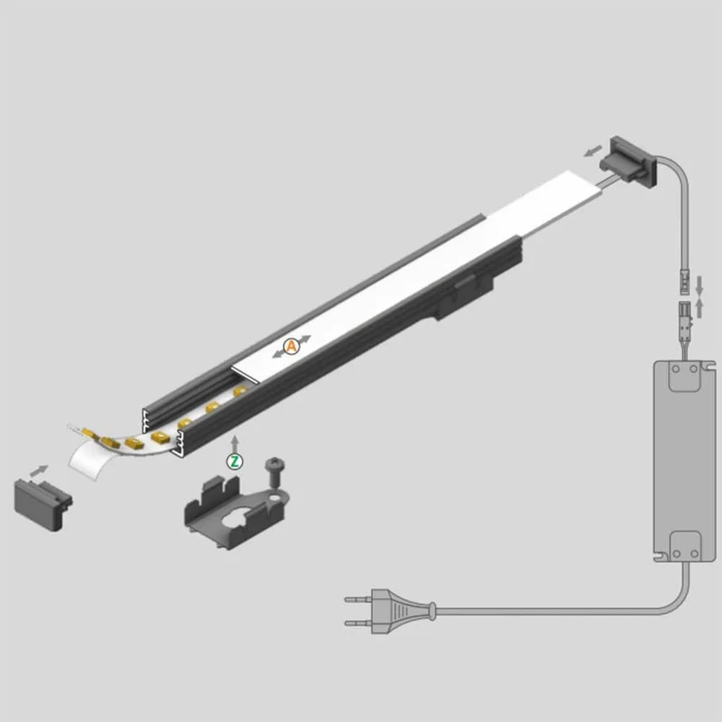 Aufbauprofil mini 200cm Weiß ohne Abdeckung für LED-Strips