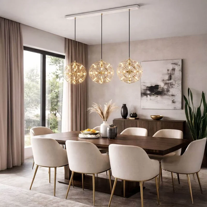 s.luce Atom LED Esstisch-Pendelleuchte 2 bis 5-flammig Balken 160cm