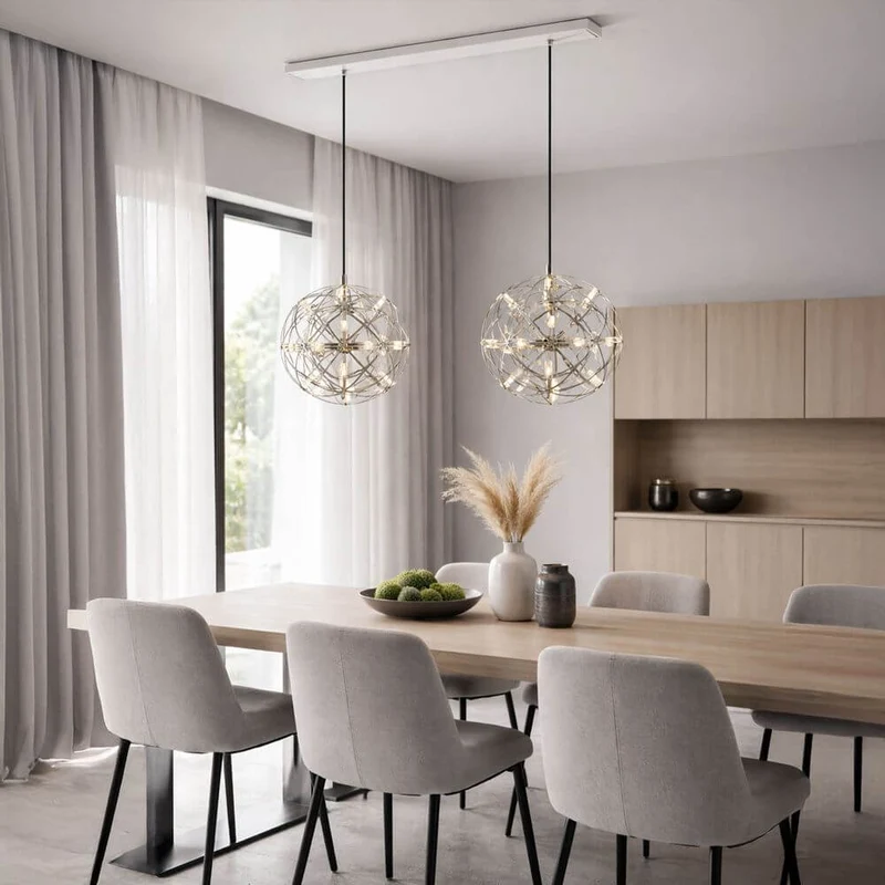 s.luce Atom LED Esstisch-Pendelleuchte 2 bis 5-flammig Balken 160cm