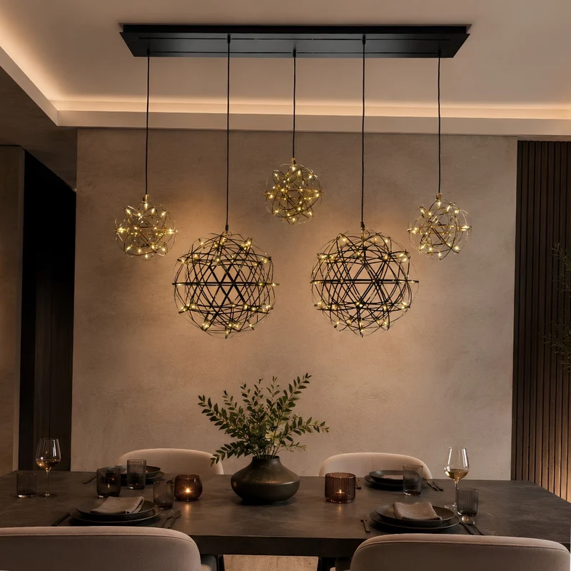 s.luce Atom LED Esstisch-Pendelleuchte 2 bis 5-flammig Balken 160cm
