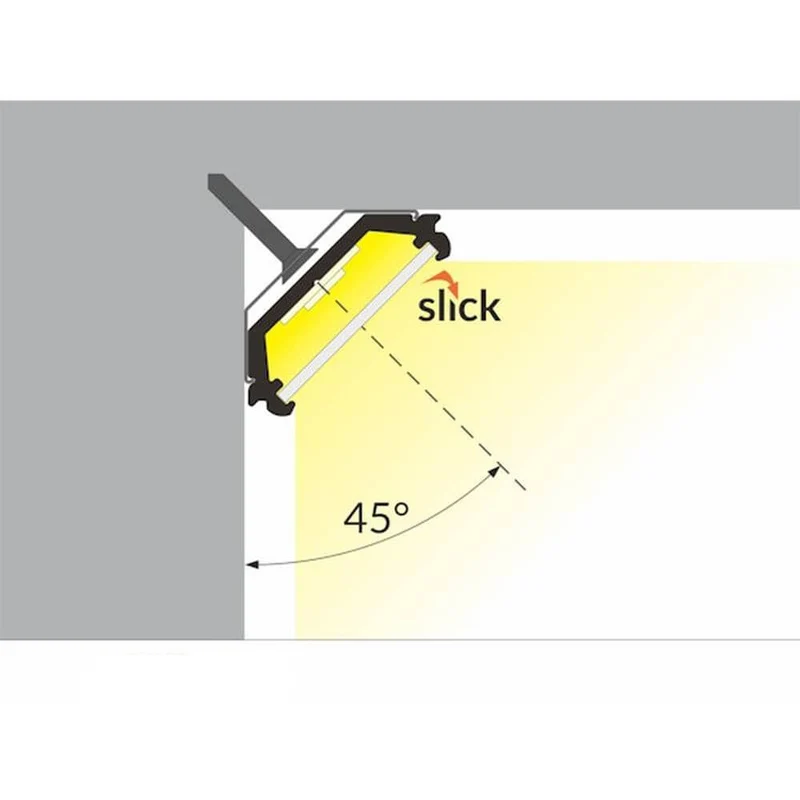 Aufbau-Eckprofil 45° 200cm Alu-eloxiert ohne Abdeckung für LED-Strips
