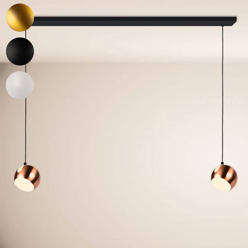 s.luce Ball Esstisch-Pendelleuchte drehbarer Schirm Ø 20cm 160cm Baldachin