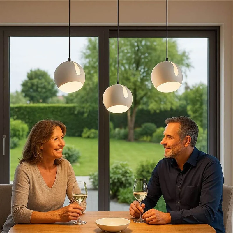 s.luce Ball Esstisch-Hängeleuchte Ø 30cm drehbarer Schirm 160cm Baldachin