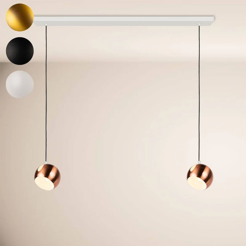 s.luce Ball Metall Esszimmerlampe Kombination Ø 20cm 120cm