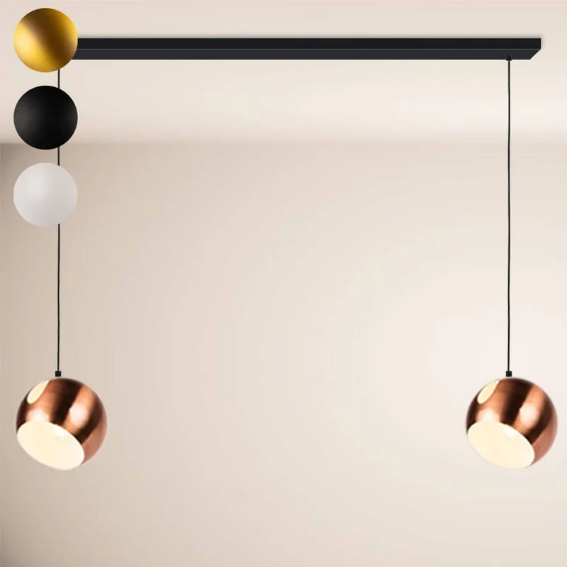 s.luce Ball Esstisch-Hängelampe Ø 30cm drehbarer Schirm 120cm