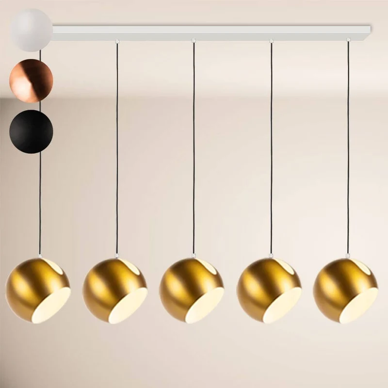 s.luce Ball Esstisch-Hängelampe Ø 30cm drehbarer Schirm 120cm
