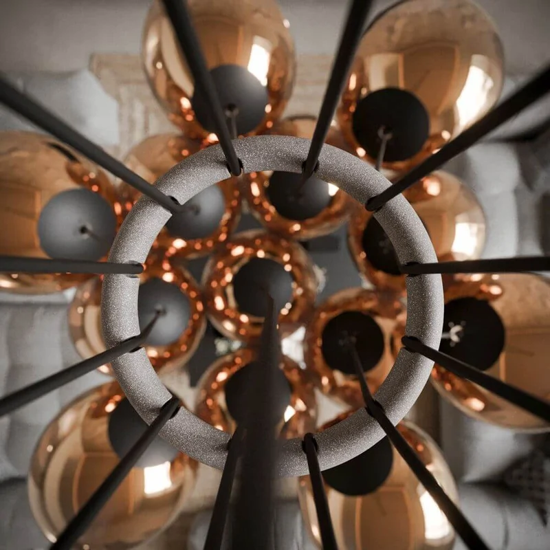 s.luce Orb Cluster Glaskugel Galerieleuchte Pendellampe 13-flammig