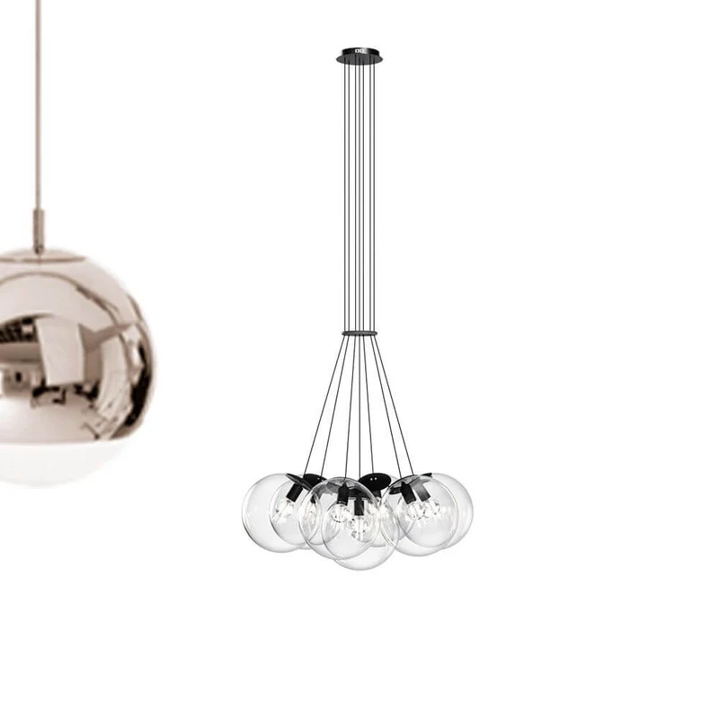 s.luce Orb Cluster Glaskugel Galerieleuchte Hängeleuchte 7-flammig