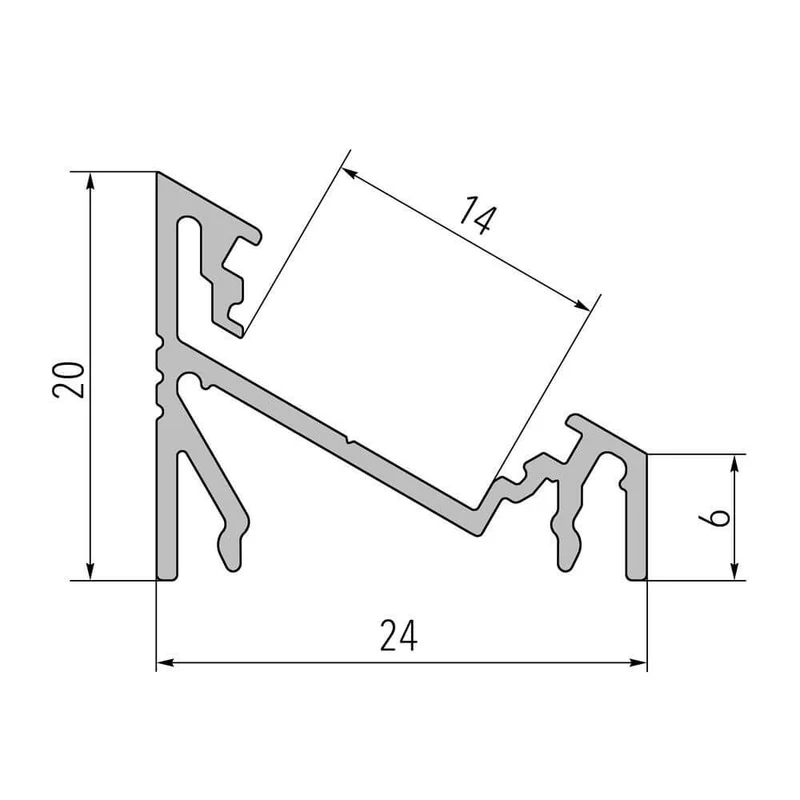 Aufbau-Eckprofil 30° 200cm Schwarz für LED-Strips