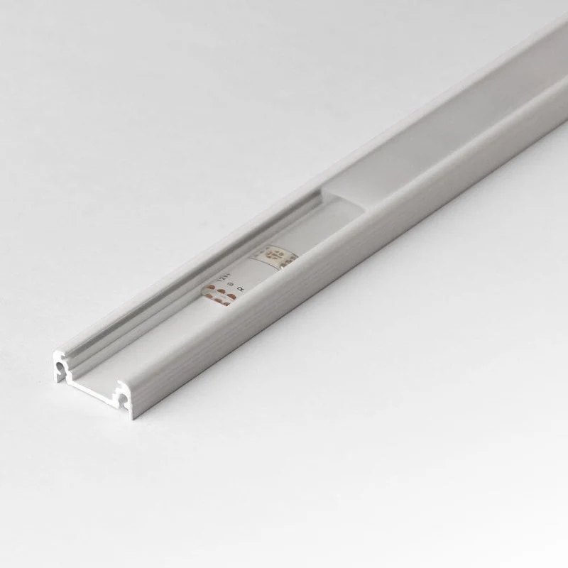 Aufbauprofil flach 200cm Weiß ohne Abdeckung für LED-Strips