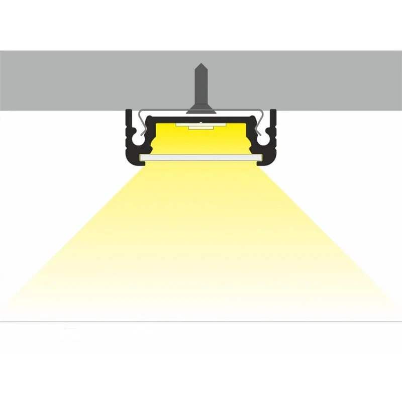 Aufbauprofil flach 200cm Weiß ohne Abdeckung für LED-Strips