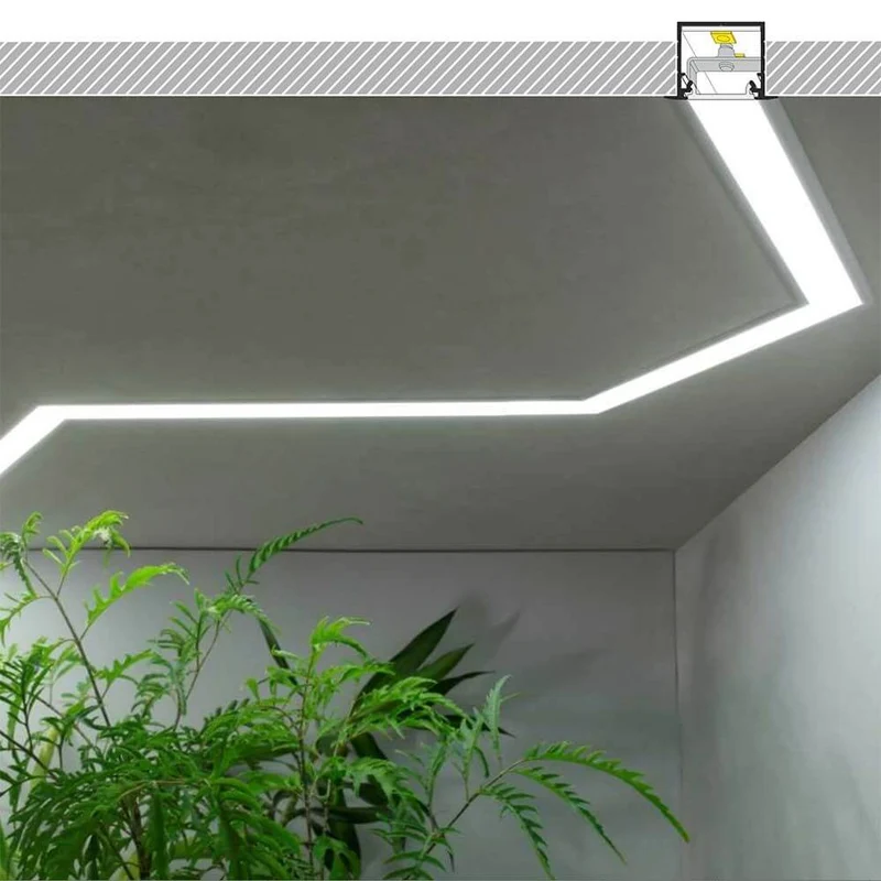 XXL Einbauprofil 200cm Weiß ohne Abdeckung für LED-Strips