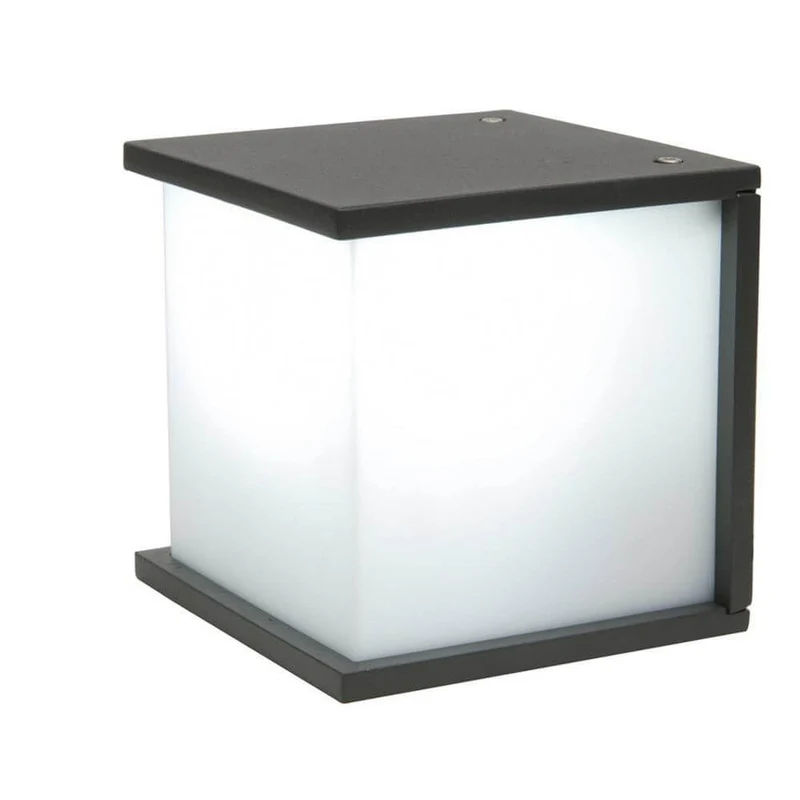 Lutec Außen-Wandleuchte Box Cube IP54 Anthrazit