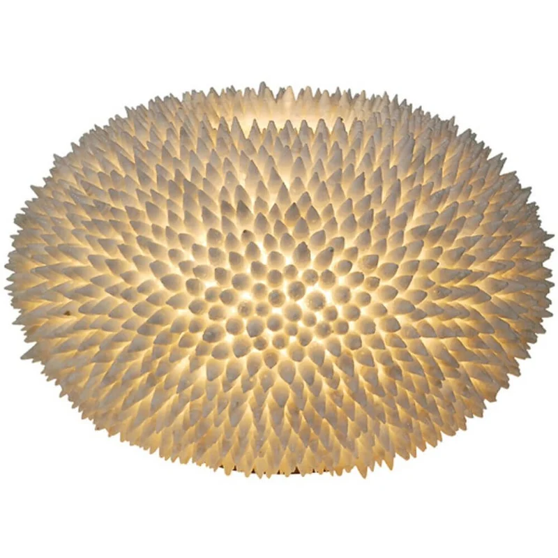 Tischleuchte Sirena Bianco Muscheln-Fiberglas Weiß
