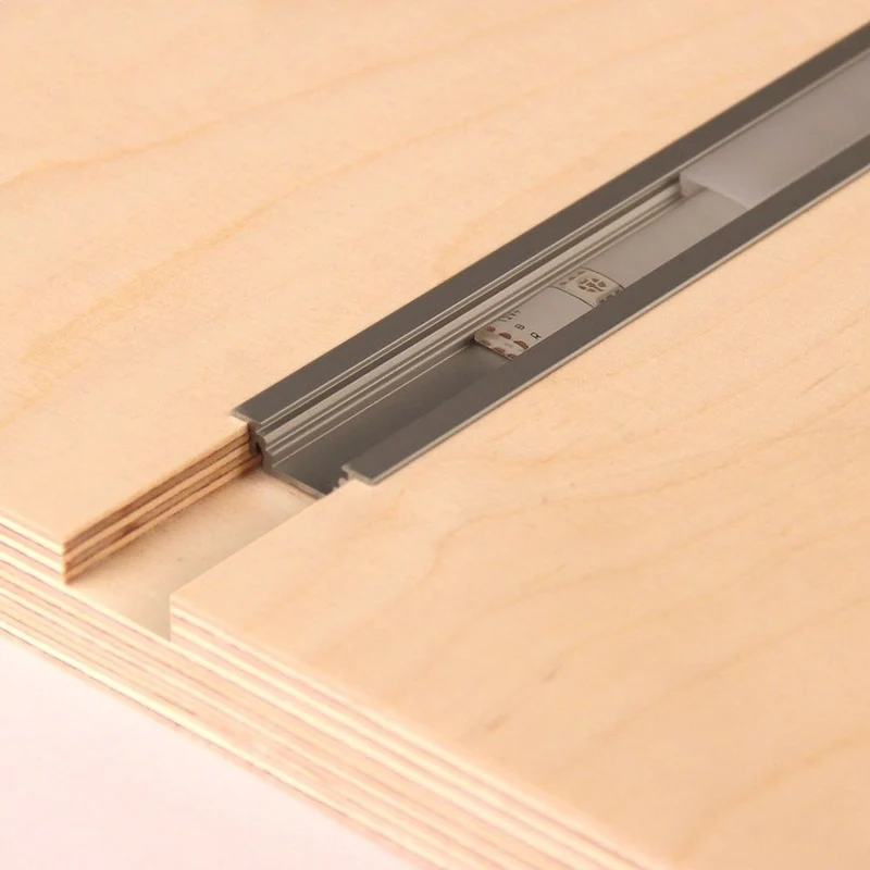 Einbauprofil schmal 200cm Schwarz ohne Abdeckung für LED-Strips