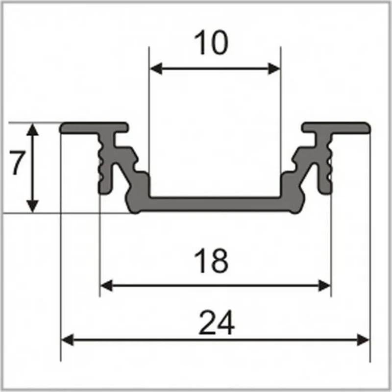 Einbauprofil schmal 200cm Weiß ohne Abdeckung für LED-Strips