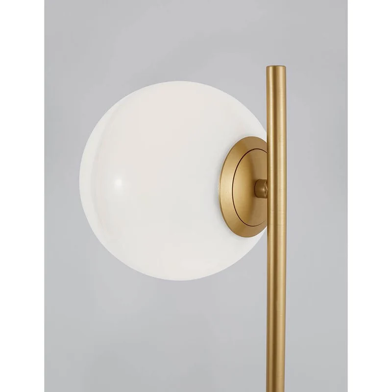 Cantona Marmor Tischlampe Messing, Weiß