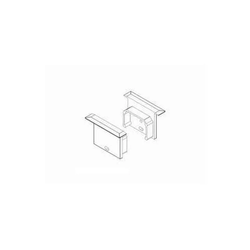 Endkappen 2er-Set für Einbau Flach schwarz 14mm Serie L