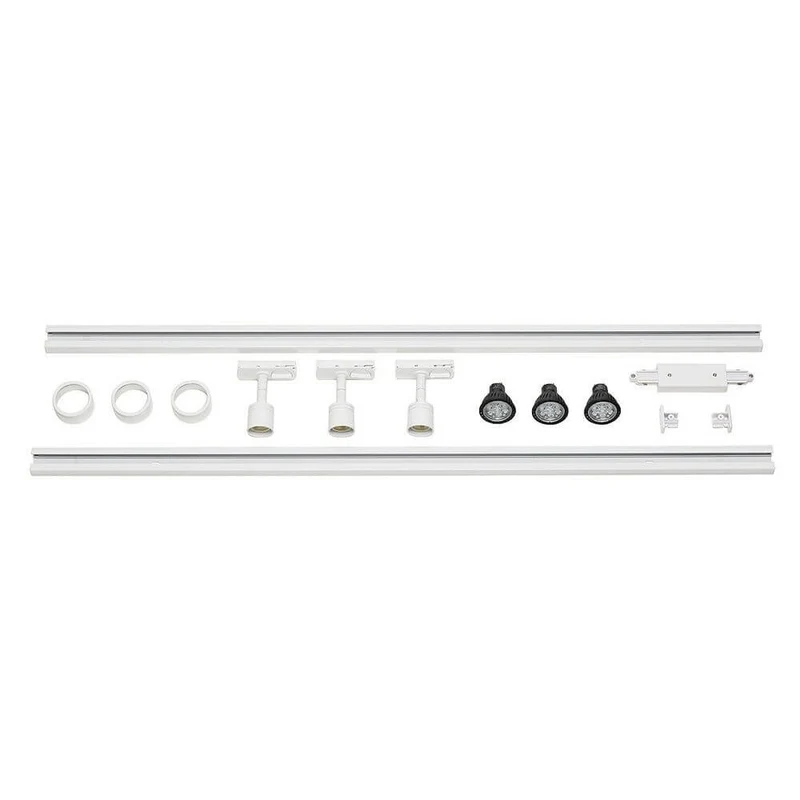 1-Phasen Hochvolt Schienensystem-Set 3 weiß 2x1m inkl. 3xPuri