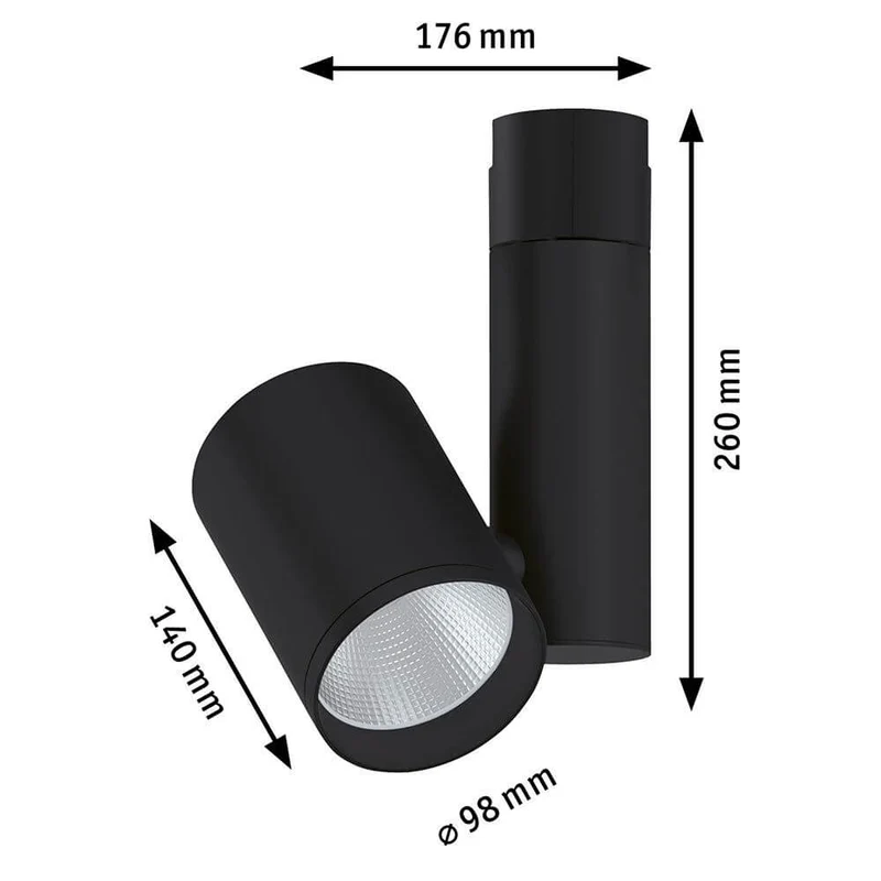 U-Rail LED Schienenspot Zeuz Einzelspot 9° Schwarz-Matt