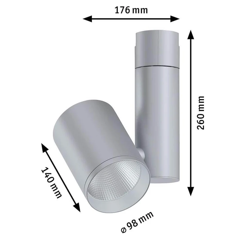 U-Rail LED Schienenspot Zeuz Einzelspot 15° Chrom-Matt
